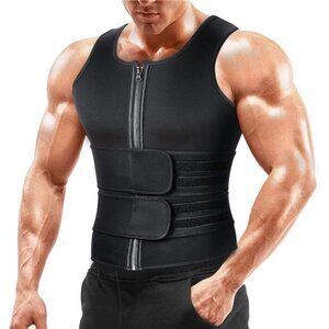 Sauna Vest Waist Trainer for Men - Mens Sauna Suit Double Sweat Belt Body Shaper